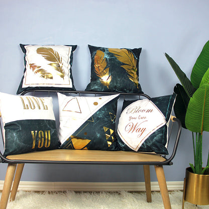 Marble Pattern Bronzing Pillowcase Cushion Cover