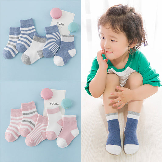 Winter cotton striped socks for children