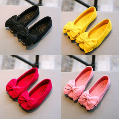 Solid color bow princess shoes