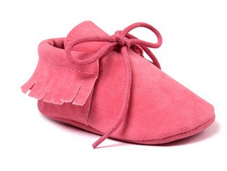 Polychromatic sanding soft bottom tassel shoe baby shoes