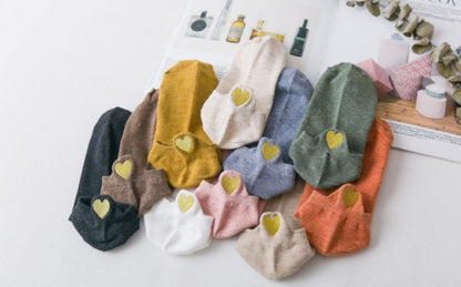 Heart embroidery sock sock casual cotton socks woman