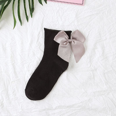 Back bow cotton socks