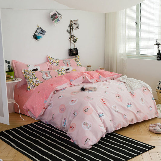 Three-piece cotton printed bed