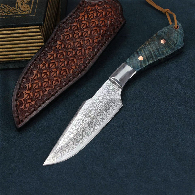 Damascus VG10 Steel Core High Hardness Forging Straight Knife