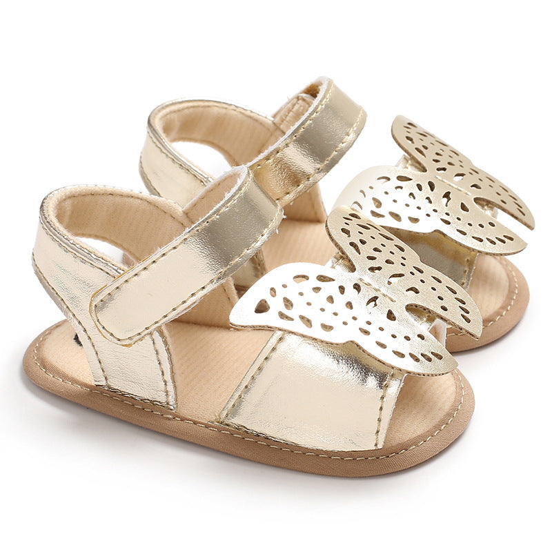 Butterfly baby sandals PU leather baby girls boys Nonslip soft soled Casual Sandals