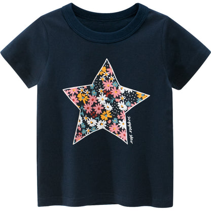 Summer Girls Short Sleeve t-Shirt Children's Clothing