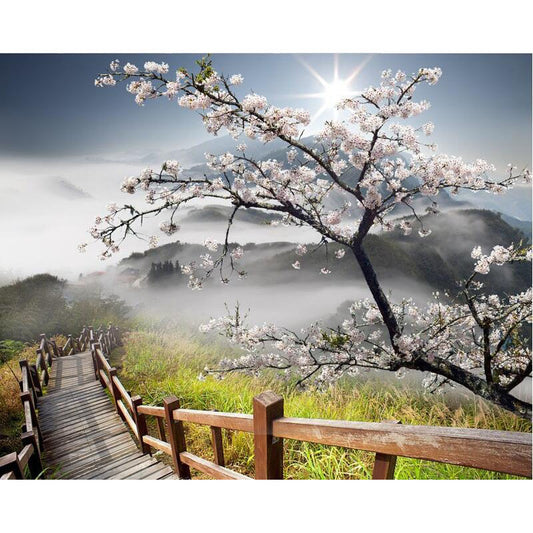 Sakura Wooden Bridge Cross Stitch Diamond Painting