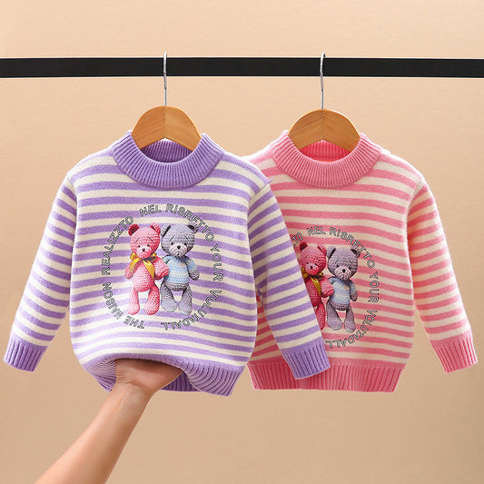 Plush Padded Baby Knitted Sweater Kids Sweater