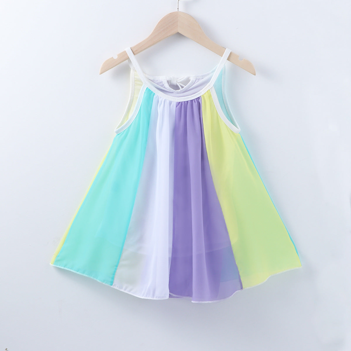 New Cartoon Rainbow Cotton Long-sleeved Dress