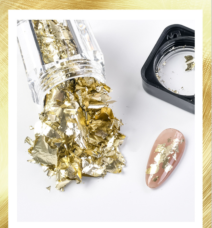 Fragments Of Nail Art Gold Foil Paper