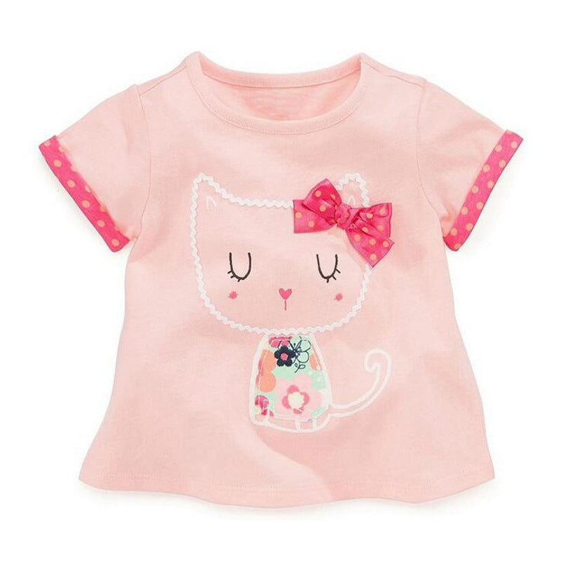 Girls' Cotton Short-sleeved T-shirt