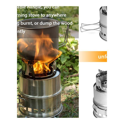 Portable Folding Windproof Wood Burning Stove Compac