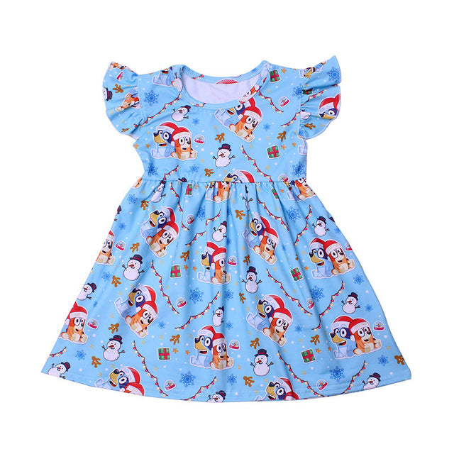 Newest Summer Toddler Girls Dresses Bluey Clothes