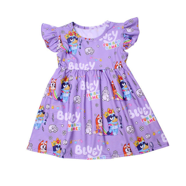 Newest Summer Toddler Girls Dresses Bluey Clothes