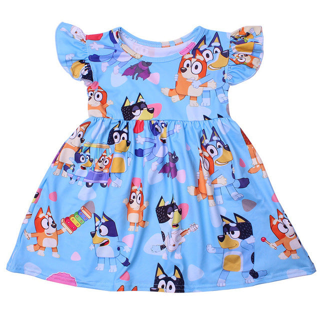 Newest Summer Toddler Girls Dresses Bluey Clothes