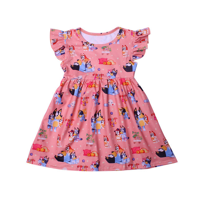 Newest Summer Toddler Girls Dresses Bluey Clothes