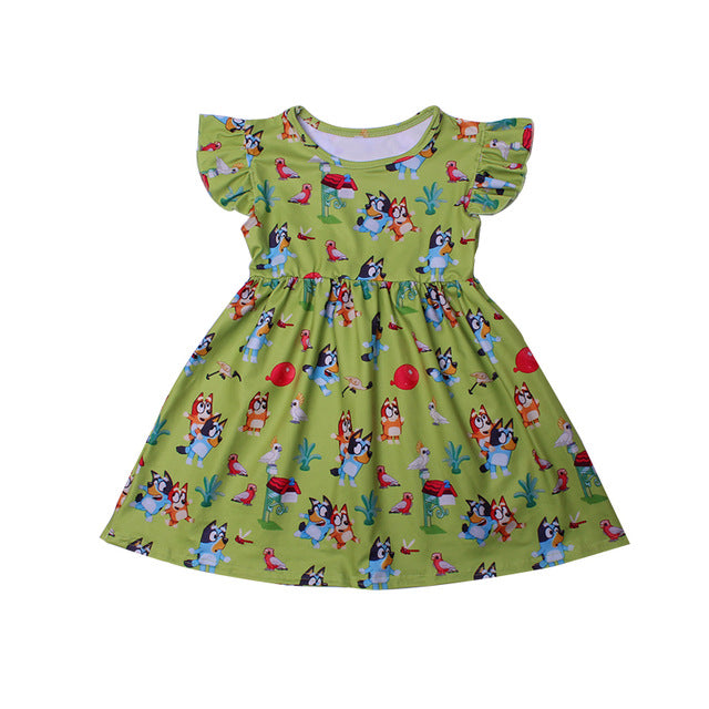 Newest Summer Toddler Girls Dresses Bluey Clothes