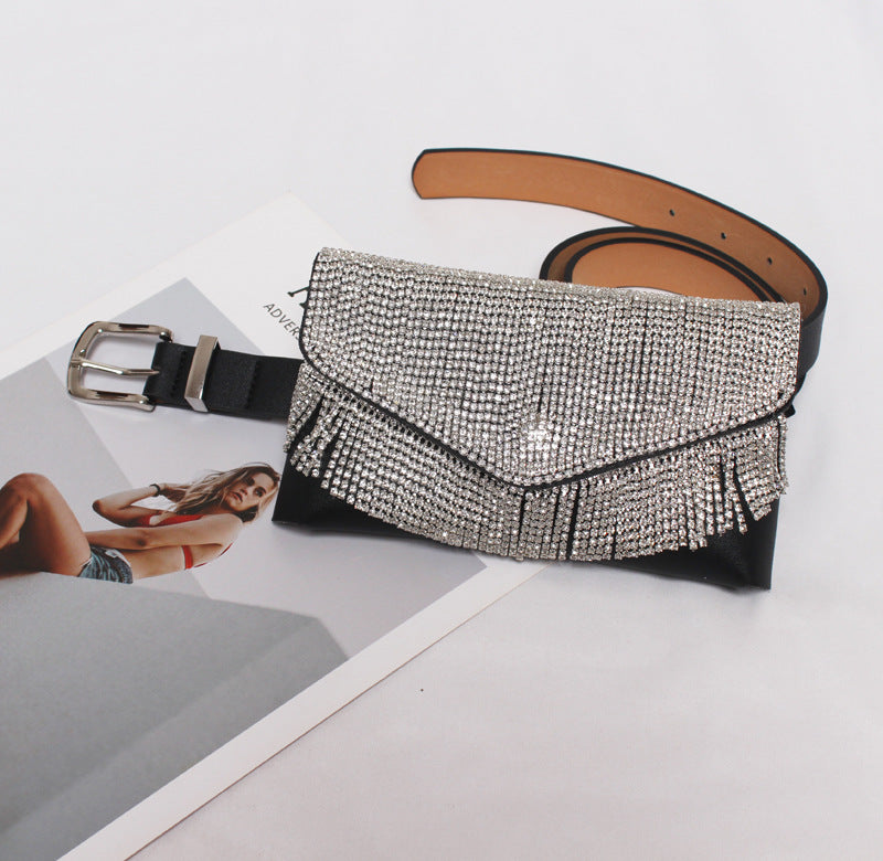 Women's Flash Diamond Mini Mobile Phone Bag Belt Bag