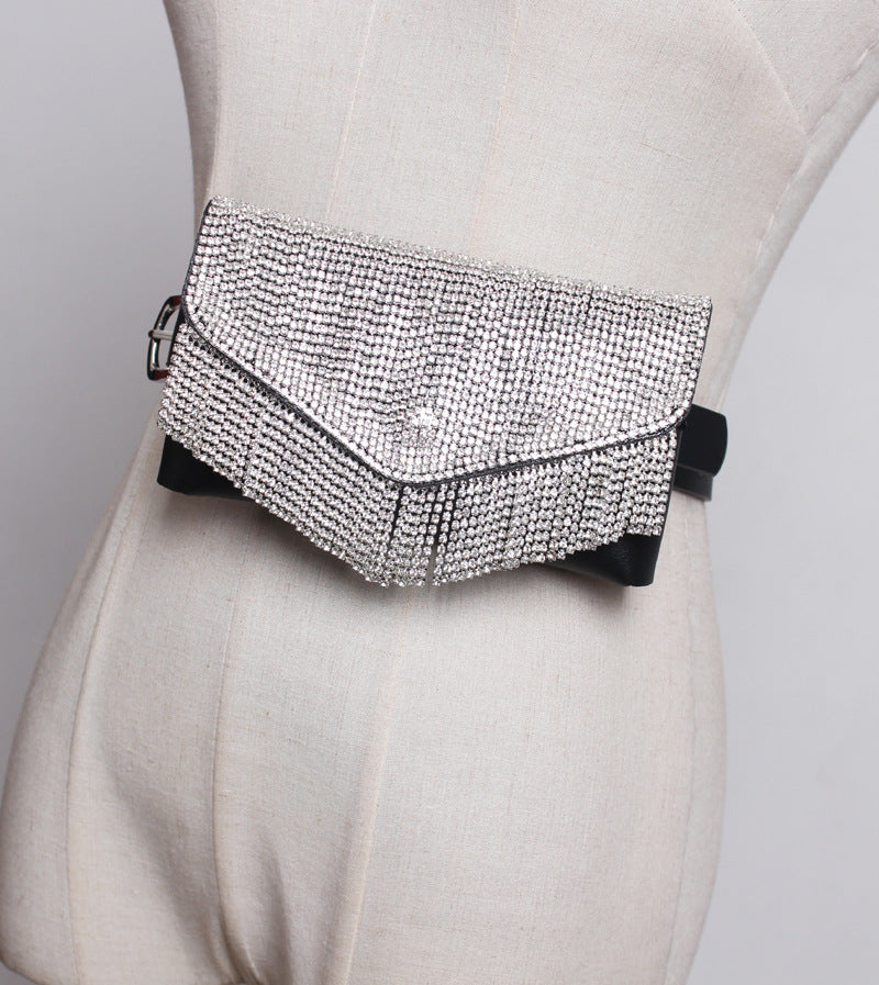 Women's Flash Diamond Mini Mobile Phone Bag Belt Bag