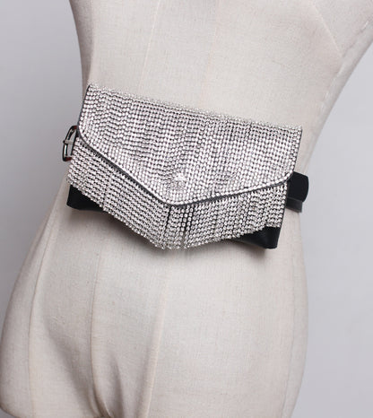 Women's Flash Diamond Mini Mobile Phone Bag Belt Bag