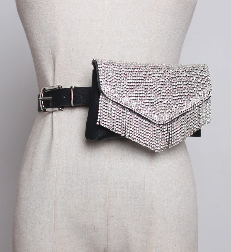 Women's Flash Diamond Mini Mobile Phone Bag Belt Bag