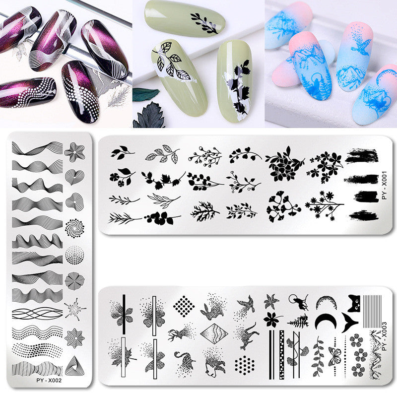 New Style Nail Art Stainless Steel Printing Plate Blue Film Steel Plate Plant Flower Painting