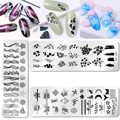 New Style Nail Art Stainless Steel Printing Plate Blue Film Steel Plate Plant Flower Painting