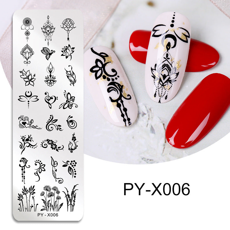 New Style Nail Art Stainless Steel Printing Plate Blue Film Steel Plate Plant Flower Painting