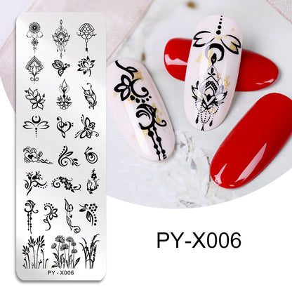 New Style Nail Art Stainless Steel Printing Plate Blue Film Steel Plate Plant Flower Painting