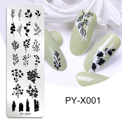 New Style Nail Art Stainless Steel Printing Plate Blue Film Steel Plate Plant Flower Painting