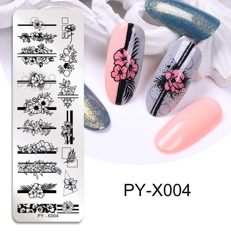 New Style Nail Art Stainless Steel Printing Plate Blue Film Steel Plate Plant Flower Painting