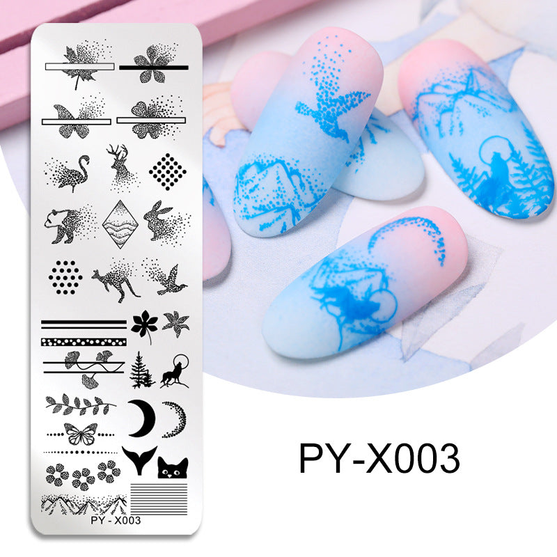 New Style Nail Art Stainless Steel Printing Plate Blue Film Steel Plate Plant Flower Painting