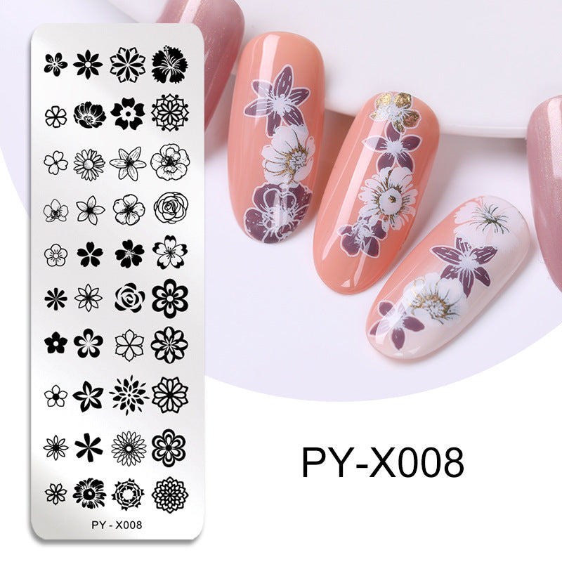 New Style Nail Art Stainless Steel Printing Plate Blue Film Steel Plate Plant Flower Painting