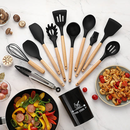 New Color Wooden Handle Combo Set 12-piece Cooking Spoon and Shovel Set