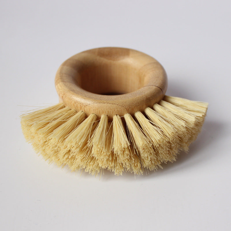 Educational Toys Cross-Border Hot Sale Bamboo Sisal Natural Plant Fiber Pot Brush Hand Environmental Protection Dish Brush Kitchen Cleaning Brush