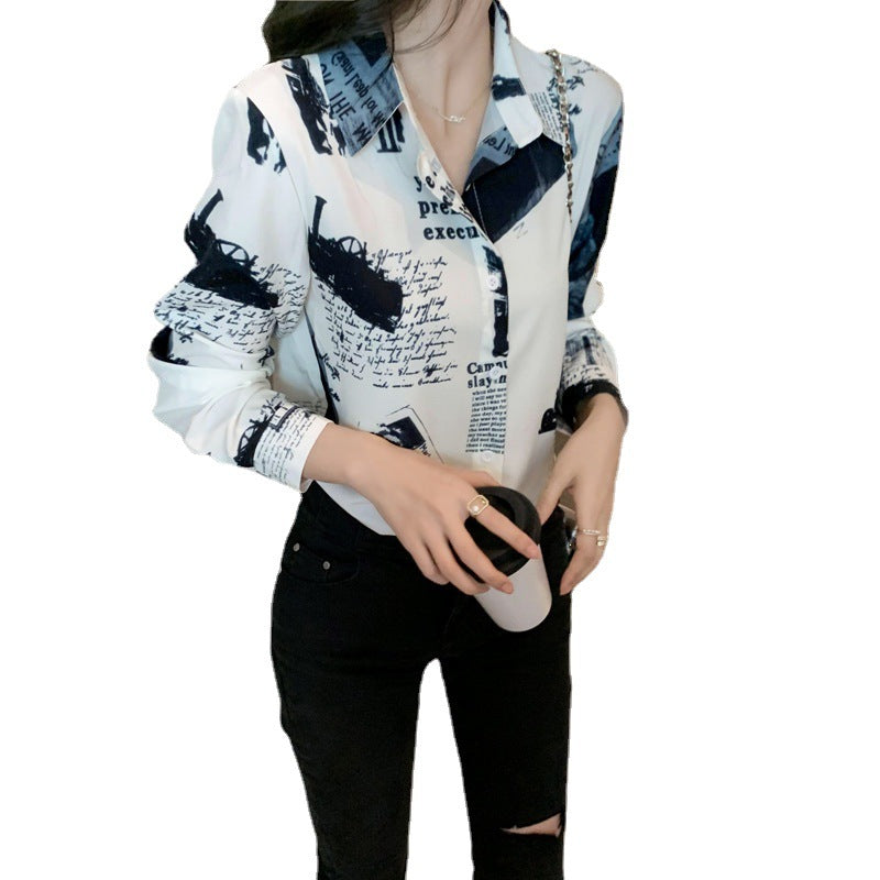 Women's New Retro Long Sleeved Chiffon Shirt