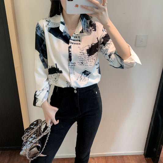 Women's New Retro Long Sleeved Chiffon Shirt