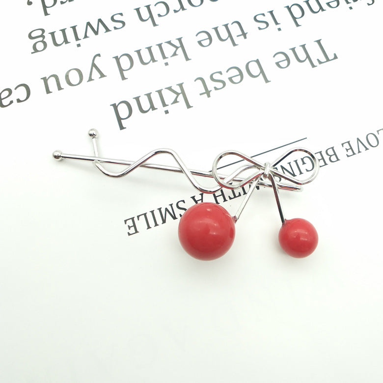 Korean Hair Accessories Ladies Hairpin Red Cherry Hairpin