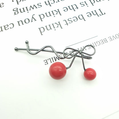 Korean Hair Accessories Ladies Hairpin Red Cherry Hairpin