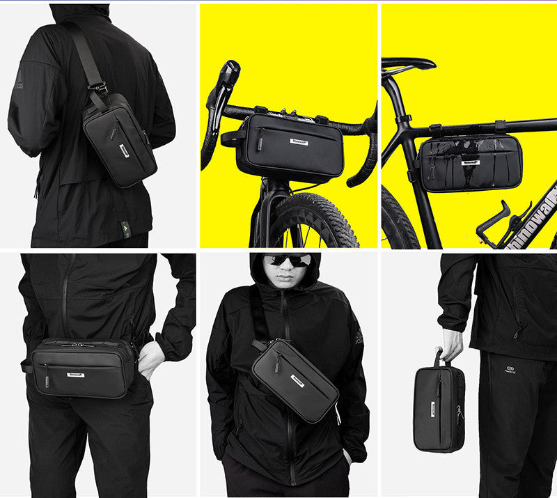 Bicycle Front Bag With Water-repellent Function, Road Front Crossbeam Triangle Riding Belt Bag