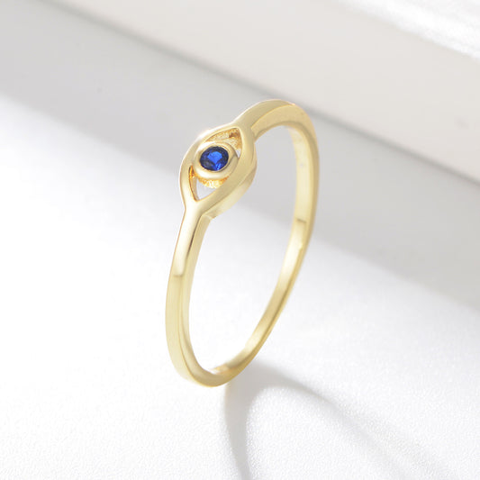925 Sterling Silver 18K Gold Plated Evil Eye Exquisite Ring for Women Zircon Rings Jewelry Wedding Engagement Anillos