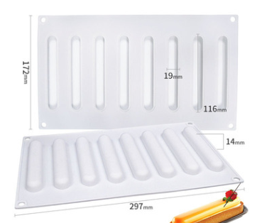 8 Long Oval Silicone Molds Llong Mousse Molds Pastry MoldsChocolate Molds French Dessert Molds