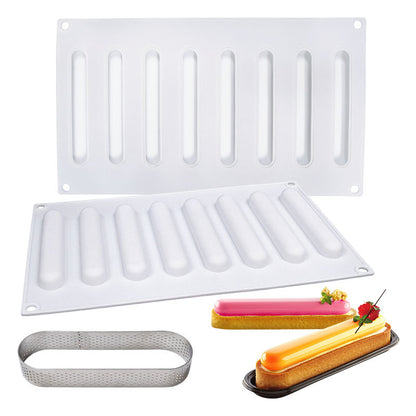 8 Long Oval Silicone Molds Llong Mousse Molds Pastry MoldsChocolate Molds French Dessert Molds