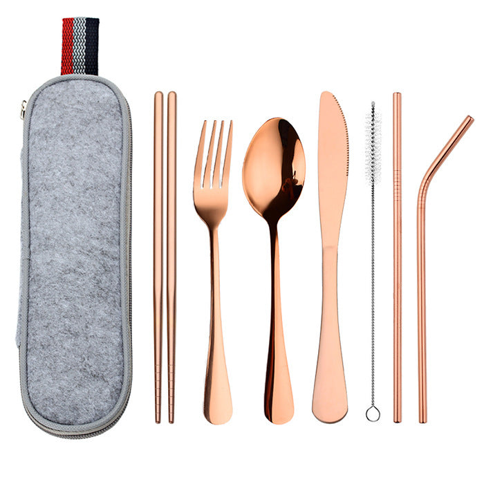 Stainless Steel Travel Carrying Case Outdoor Cutlery Set