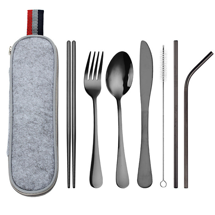 Stainless Steel Travel Carrying Case Outdoor Cutlery Set