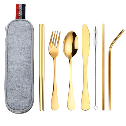 Stainless Steel Travel Carrying Case Outdoor Cutlery Set