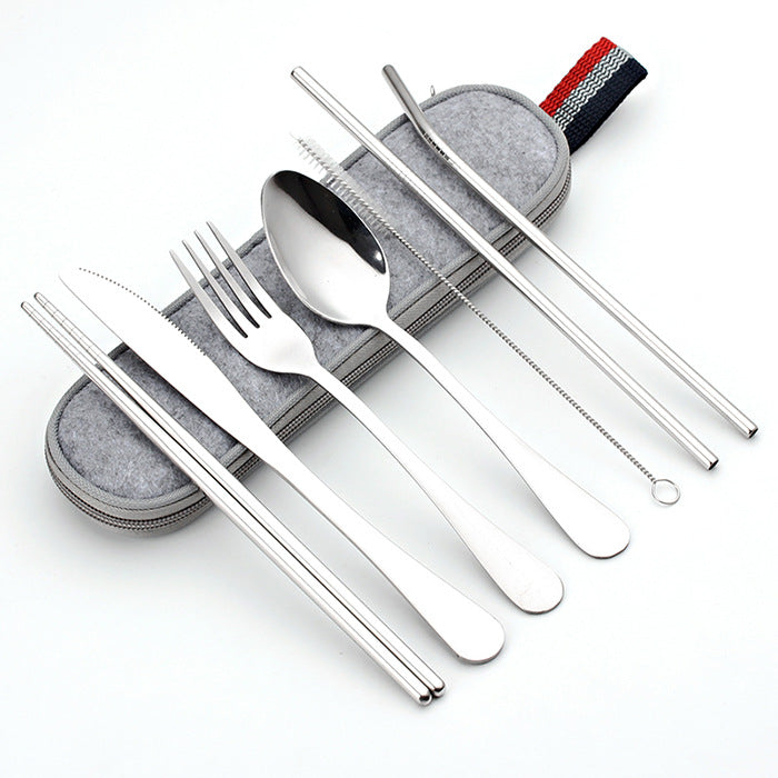 Stainless Steel Travel Carrying Case Outdoor Cutlery Set