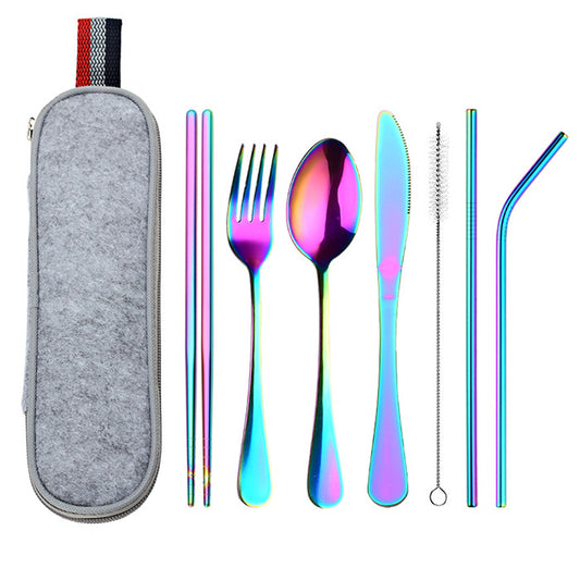 Stainless Steel Travel Carrying Case Outdoor Cutlery Set