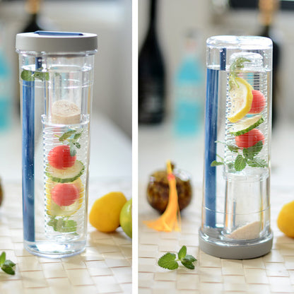 Water Bottle Portable Fruit Infuser Water bottle Sports Lemon Juice Bottle Flip Lid for Kitchen Camping Travel Outdoor