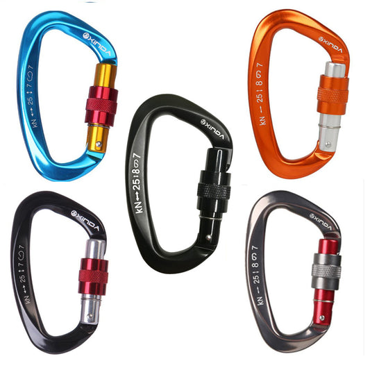 Outdoor Professional Rock Climbing Main Lock Carabiner Small D-shaped Main Lock Outdoor Quick-hanging Buckle Safety Buckle Rock Climbing Equipment